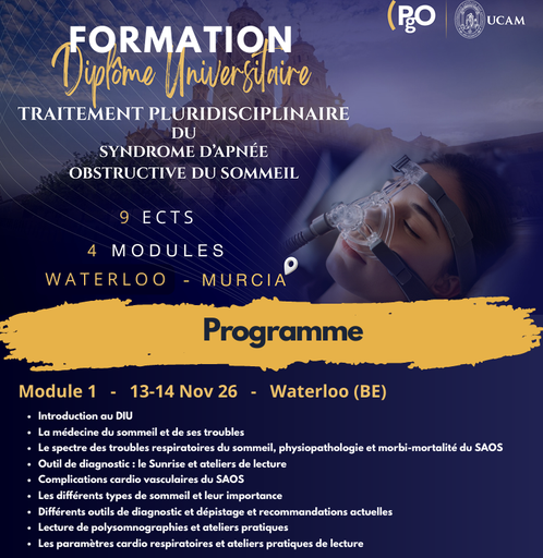 Diplôme universitaire en apnées du sommeil