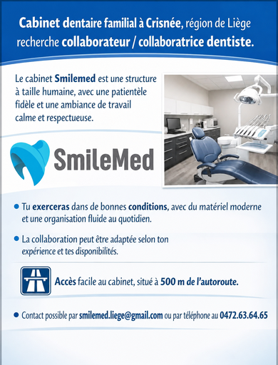 Cabinet dentaire SmileMed à Crisnée (Liège)