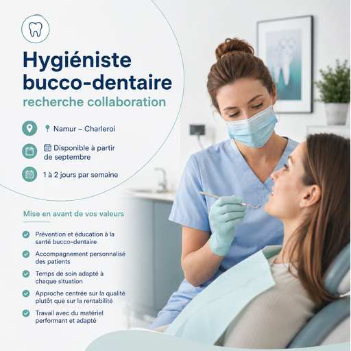 Hygiéniste bucco-dentaire cherche 1 à 2 jour par semaine
