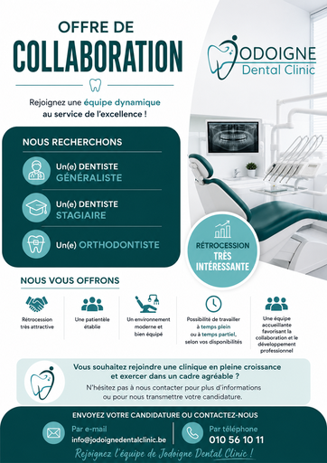 🦷 Offre de collaboration – Jodoigne Dental Clinic