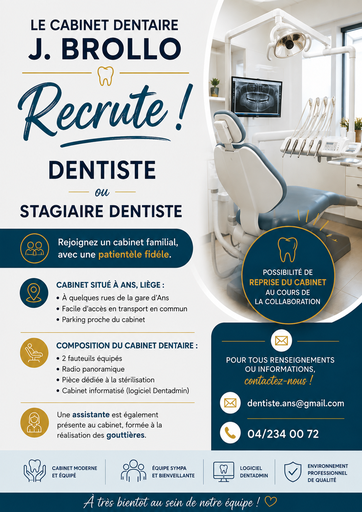 Recrutement d'un dentiste généraliste 
